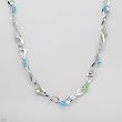 Made in Italy Attractive Necklace With Genuine Crystals Made in 925 Sterling silver. Total item weight 34.7g Length 36in
