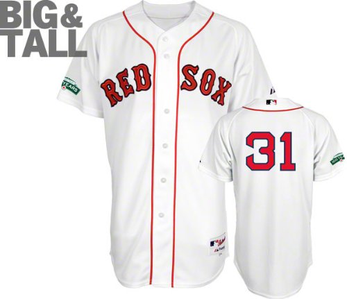 Jon Lester Jersey: Big & Tall Boston Red Sox #31 Home White Authentic Jersey with Fenway Park 100th Year Anniversary Patch