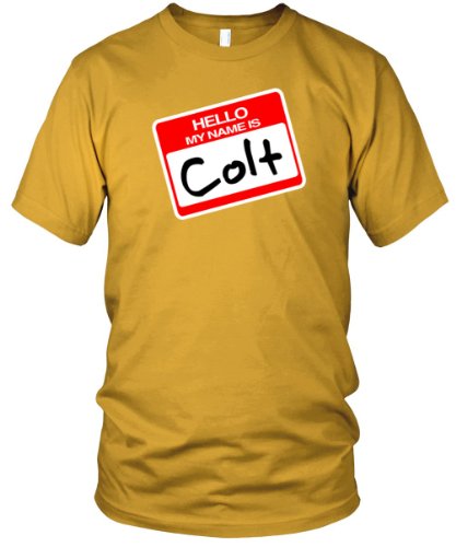 Hello, My Name is Colt Fine Jersey T-Shirt, Gold, L