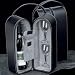Black Leather Wine Carrier Caddy Bag w/ Two Glasses, Stopper/Opener Bar Set