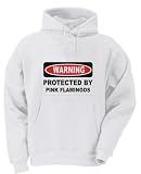 PROTECTED BY PINK FLAMINGOS Adult Hooded (Hoody) Sweatshirt In Various Colors