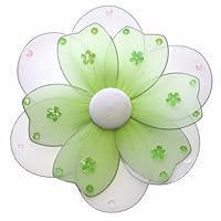 8' Medium Green Multi Layered Daisy Flower Decorations - daisies flowers hanging nylon nursery bedroom girls room ceiling wall decor, wedding birthday party baby bridal shower