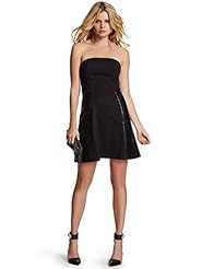 Sleeveless Spaghetti Strap Faux-Leather/Nylon/Polyester/Spandex/Viscose Corset   Waistline Flared-Skirt Tiered  Dress