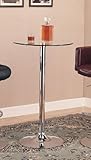 Glass Top Round Bar Table with Chrome Base by Coaster