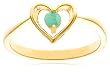 Yellow Gold Plated Sterling Silver Emerald Heart Ring