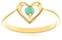 Yellow Gold Plated Sterling Silver Emerald Heart Ring, Size 5