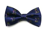 100% Silk Woven Navy Golf Pre-Tied Bow Tie