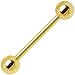 Gold Electro Titanium Barbell Tongue Ring