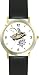 Young Fisherman or Man in Boat With Fish on Line Fishing - WATCHBUDDY® DELUXE TWO-TONE THEME WATCH - Arabic Numbers - Black Leather Strap-Women's Size-Small