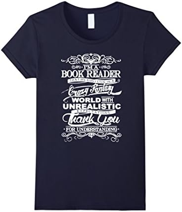 Women's I'm A Book Reader T Shirt Small Navy