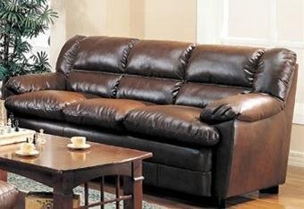 Harper Sofa in Rich Brown Leather by Coaster Furniture