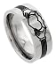 Titanium 9 mm (3/8 in.) Flat Comfort Fit Wedding Band Ring w/ Claddagh Pattern (Available in Sizes 7 to14)