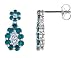 White and Blue Diamond Earrings 1.35 Carat (ctw) in 14K White Gold