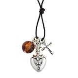 Pewter Fleur-de-lis Heart with Cross Pendant by Bob Siemon, 24