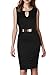 Miusol Womens Peplum Sleeveless Gold Belt Business Party Evening Bodycon Midi Dress