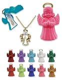 Guiding Angel Crystal Birthstone Pendant w/ Figural Gift Box!
