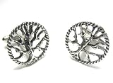 Silver Tree of Life Cufflinks w/Gift Box