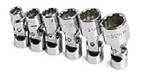 6 Piece 1/4in. Drive SAE Standard 12 Point Flex Socket Set