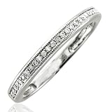 10k White Gold Diamond Wedding/Anniversary Ring Band (GH, I2-I3, 0.11 carat)