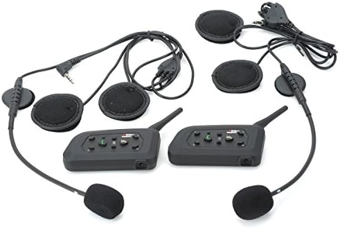 Synix Waterproof Bluetooth 1-to-5 Walkie Talkie Motorcycle Helmet Speaker and Microphone System (Pair)
