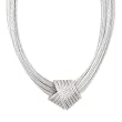 925 Silver 6-Strand Italian Fancy Knot Necklace- 17IN