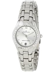 Anne Klein Womens 10-6927SVSV Swarovski Crystal Accented Silver-Tone Watch