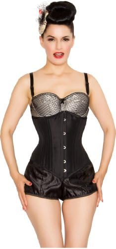 PLAYGIRL LABEL 24 Steel Boned Strong Black Waist Training Cincher Shaper Corset