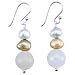 EXP Handmade Champagne Pearl Drop Earrings With Jade & Sterling Silver