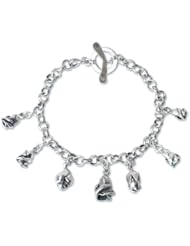 Sterling silver charm bracelet, Rosebuds - Fair Trade Floral Sterling Silver Charm Bracelet