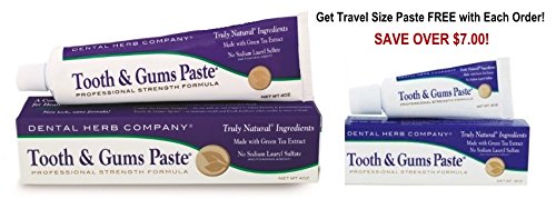 Professional strength formula Dental Herb Company DHC-TGP Tooth & Gums Paste 4 oz. + 1 Travel Size Paste FREE