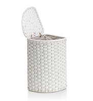 White Rattan Corner Laundry Basket