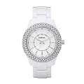 Fossil - ES2444 - Montre Femme - Quartz Analogique - Cadran Blanc - Bracelet Plastique Blanc