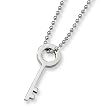 Polished Stainless Steel Key Necklace on 22 Inch Bead Chain