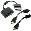 GTMax RCA Audio Cable Adaptor + 15ft Gold Plated HDMI WITH ETHERNET Black cablew/Ferrites M/M for Microsoft Xbox 360