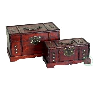 Antique Wooden Trunk, Old Treasure Chest