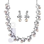 Designer Cz Necklace Set. | Color Grey