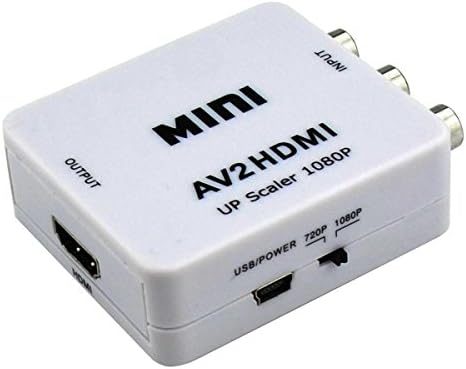 HDGENIUS mini RCA CVS 3 RCA Composite Video AV to HDMI Converter for TV/PC/PS3/Blue-Ray DVD