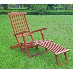 Steamer Deck Lounge Chair (Stained Acacia) (38.5H x 24.5W x 58.75D)