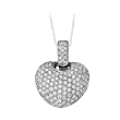 14K White Gold 2 ct. Diamond Heart Pendant with Chain