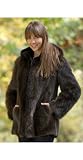 Women's Michaela Hooded Longhaired Beaver Fur Coat