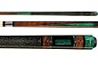 Lucasi Antique-Stained Pool Cue with Ebony Band and Emerald Points (L-P30)