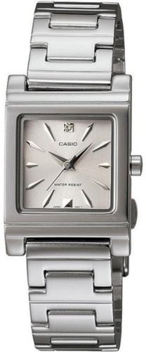 Casio Women's LTP1237D-7A2 Silver Stainless-Steel Quartz Watch with White Dial