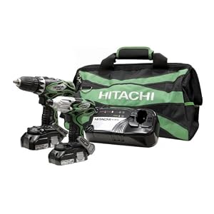 Click here to buy Hitachi KC18DFL 18-Volt Lithium Ion Drill Impact Combo Kit by Hitachi.