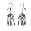 Silver Dangling Earrings Handmade Jewelry 1.75 inches