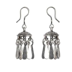 Indian Sterling Silver Dangling girls Earrings 1.75 inches
