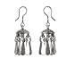 Indian Sterling Silver Dangling girls Earrings 1.75 inches