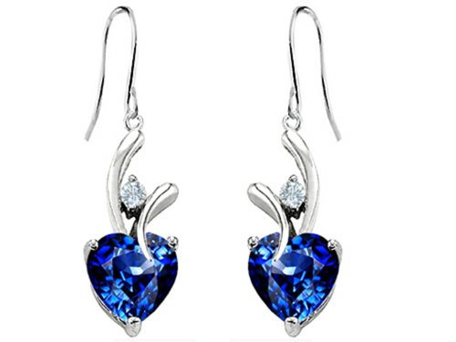 Star K Hanging Hook Earrings in Silver