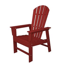 Polywood Outdoor Furniture South Beach Dining Chair, Sunset Red-Recycled Plastic Materials by