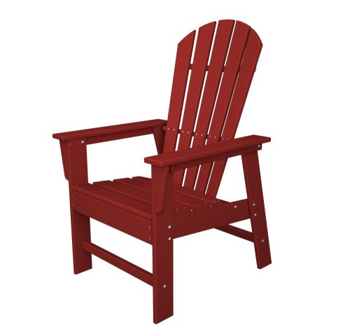 Polywood Outdoor Furniture South Beach Dining Chair, Sunset Red-Recycled Plastic Materials