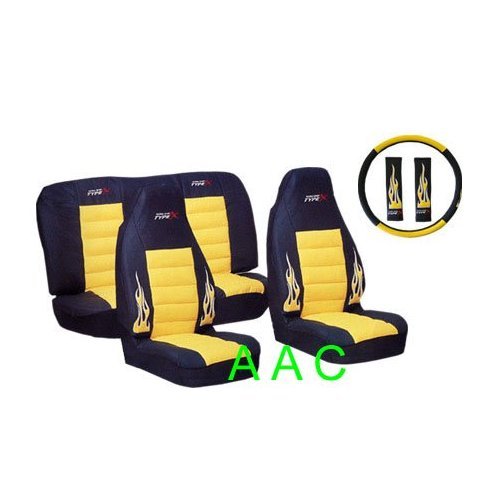 Type X Racing - Front & Rear Bucket Highback Seat Covers - Yellow